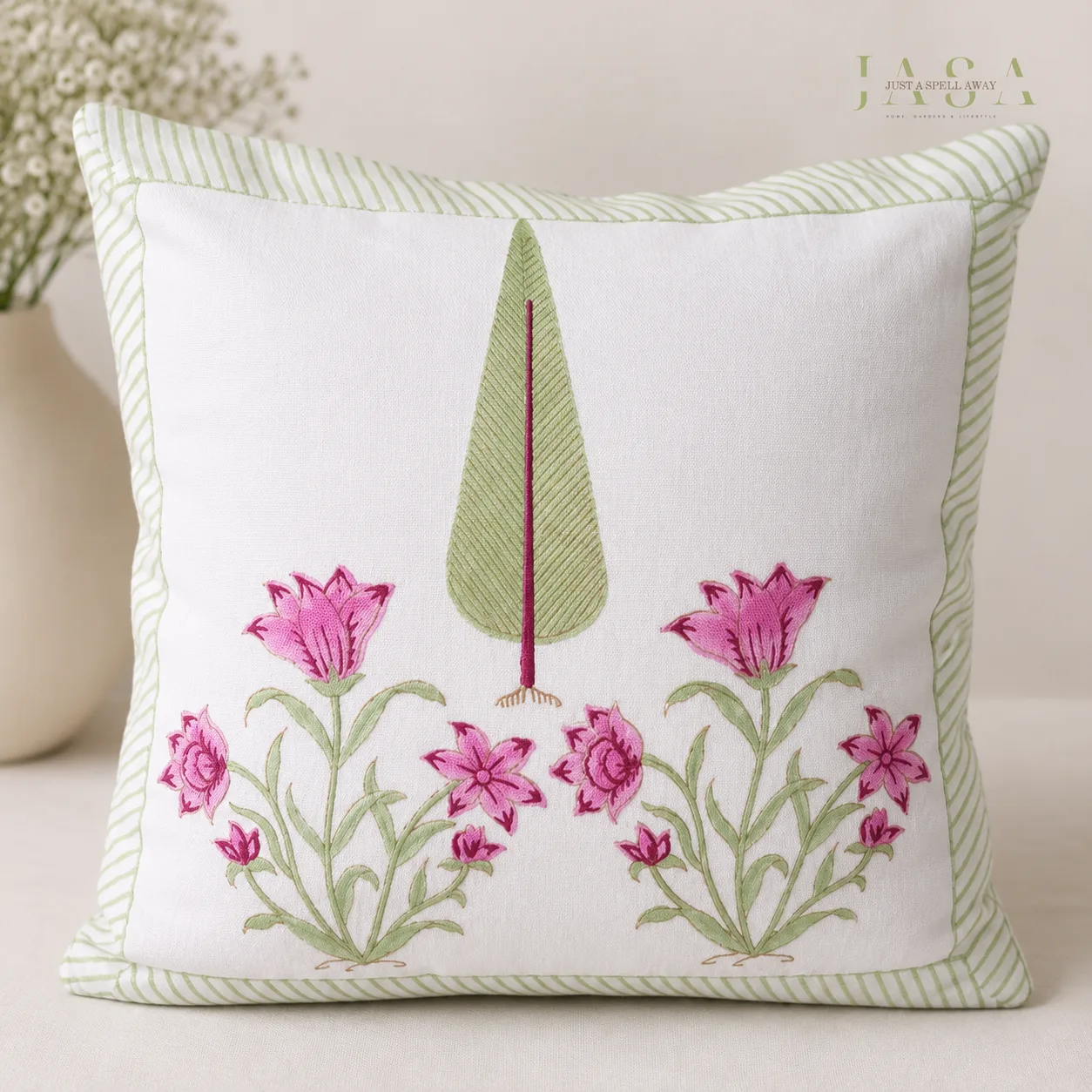 Vaani Hand Block Printed Cotton Cushion Cover