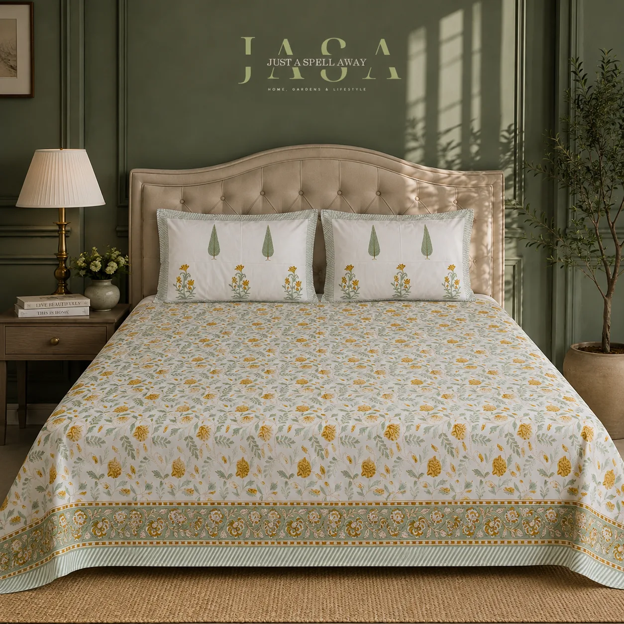 Peela Jaal Percale King Bedsheet