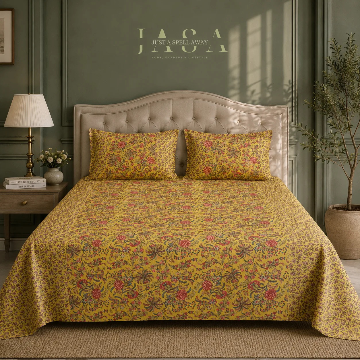 Botanica Yellow King Bedsheet