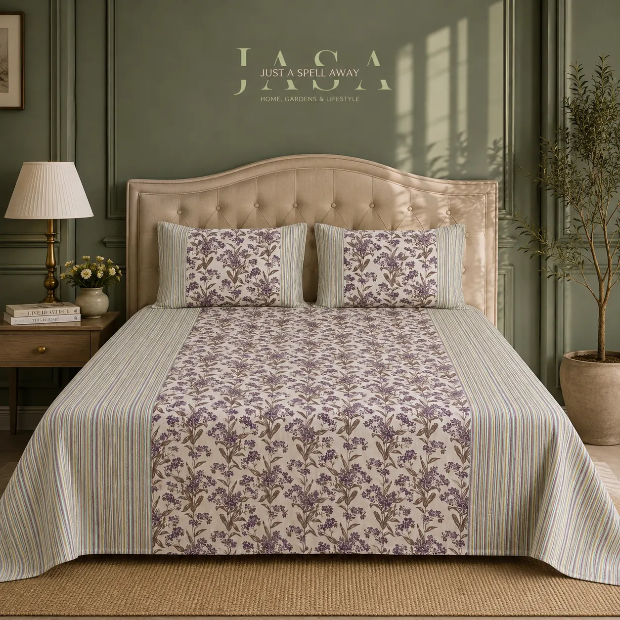 Trellis Purple Queen Bedsheet