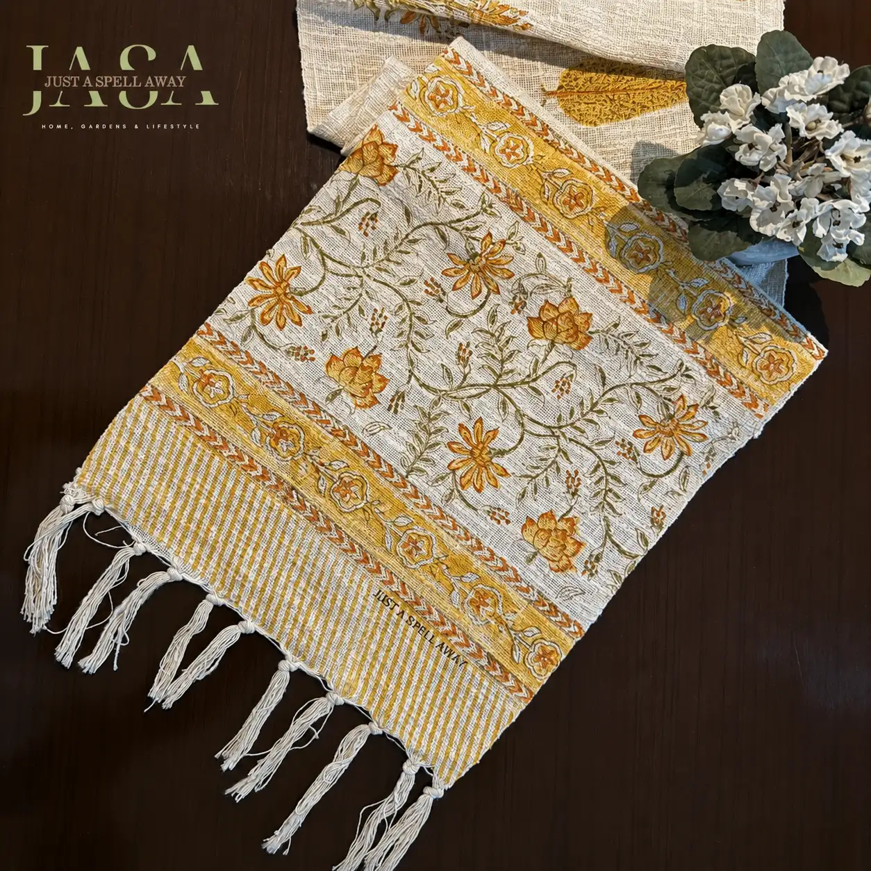 Cotton Jute Table Runner - Sunehri Baag