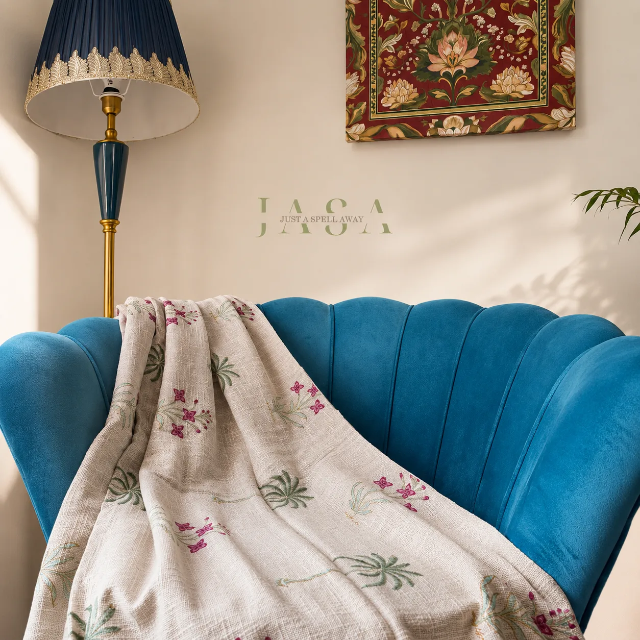 Cotton Jute Sofa Throw - Utsav