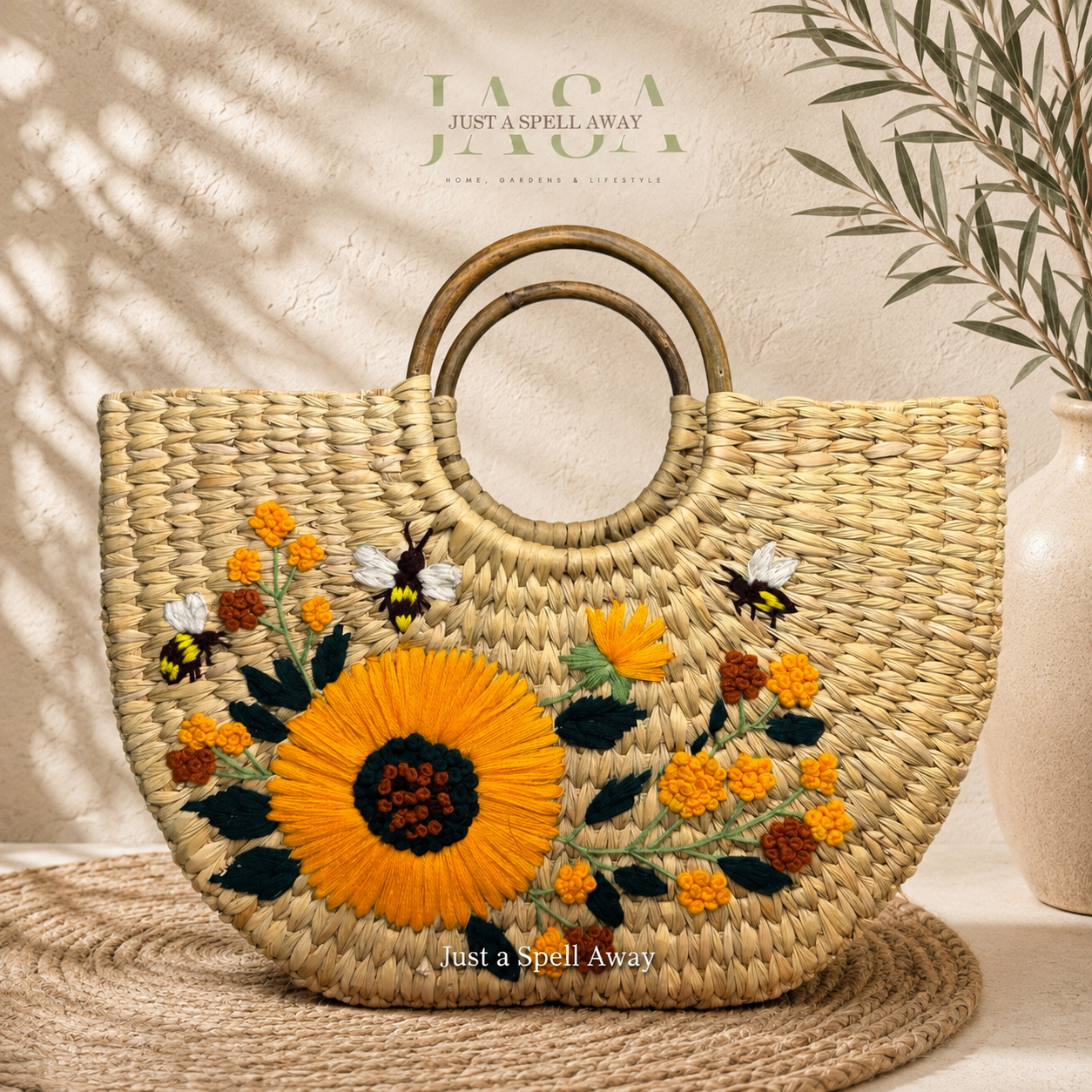 Reed Grass U Style Handbag - Sunflower