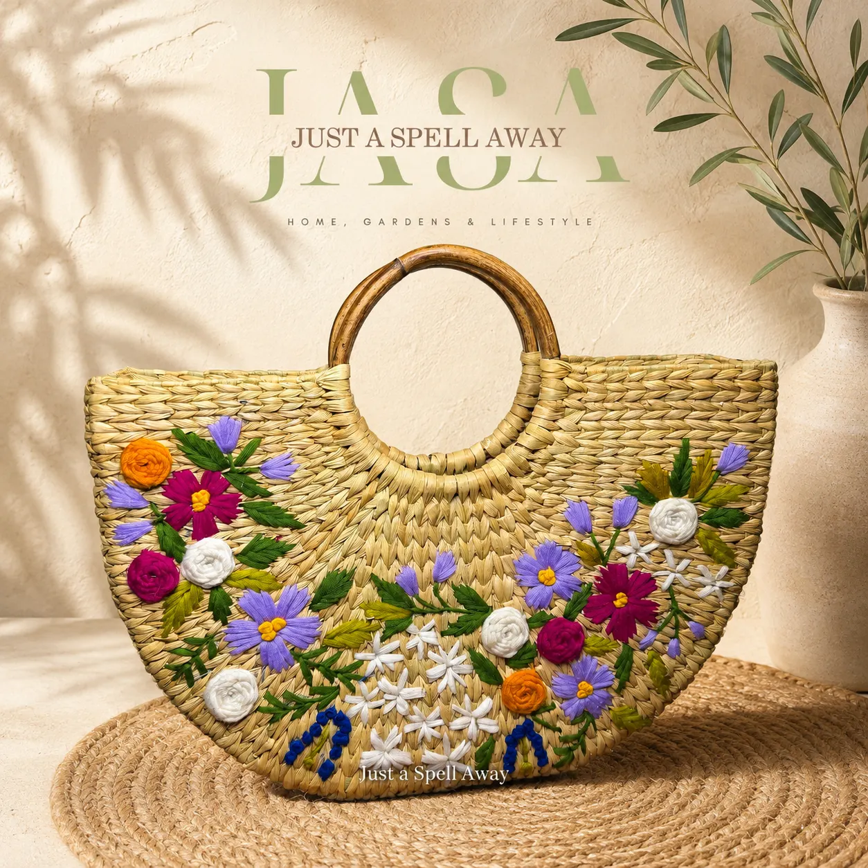 Reed Grass U Style Handbag -  Floral Bloom