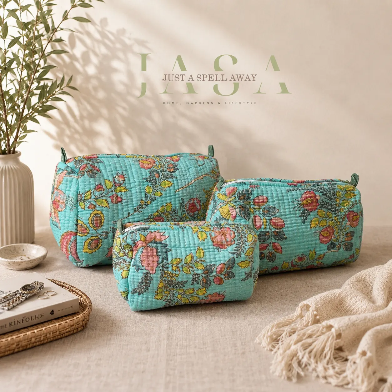 Teal Vanity Pouch (Set Of 3)