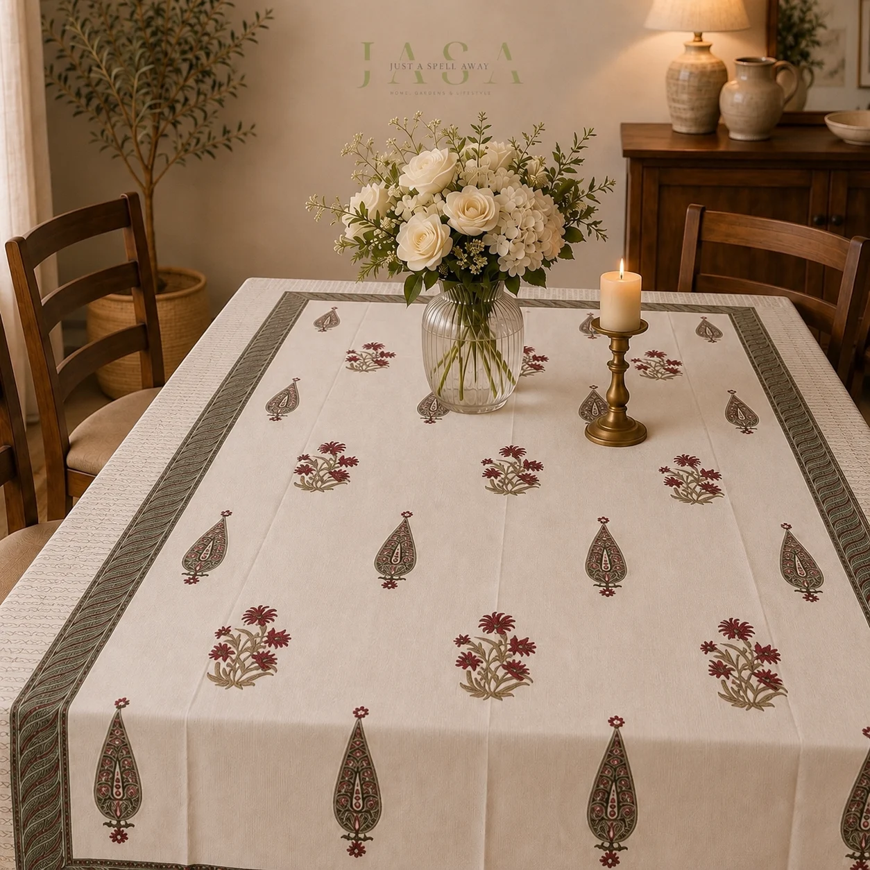 Rang Cotton Handblock Table Cover