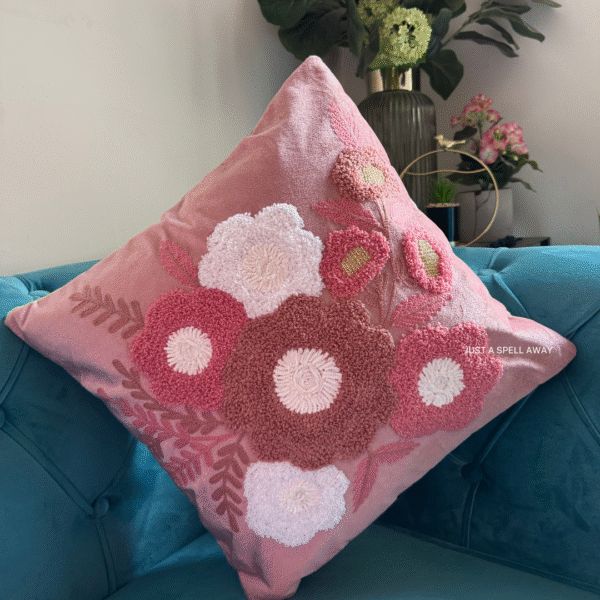 Blush Blossom Baby Pink Cushion Cover