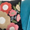 Blush Blossom Black Cushion Cover