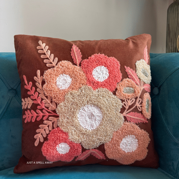 Blush Blossom Brown Cushion Cover