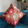 Blush Blossom Brown Cushion Cover
