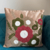 Blush Blossom Golden & Green Cushion Cover