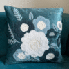 Blush Blossom Icey Blue Cushion Cover