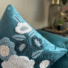 Blush Blossom Icey Blue Cushion Cover