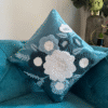 Blush Blossom Icey Blue Cushion Cover