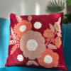 Blush Blossom Maroon Cushion Cover