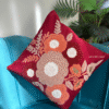 Blush Blossom Maroon Cushion Cover
