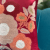 Blush Blossom Maroon Cushion Cover