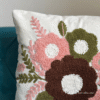 Blush Blossom White & Green Cushion Cover