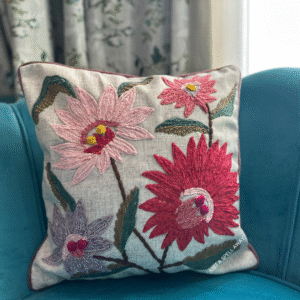 Crimson Bloom Cushion Cover