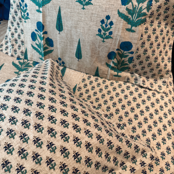 Gulmohar Queen Bedsheet - Blue