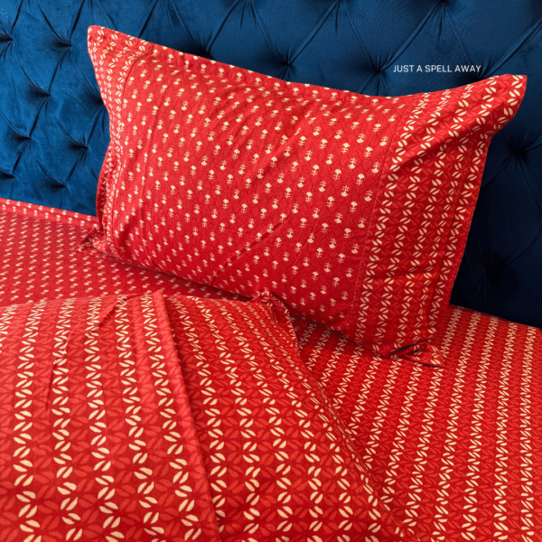 MANJARI RED 3 Manjari King Bedsheet - Red