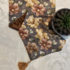 SATIN TABLE RUNNER- BROWN 3 Satin Bloom Brown