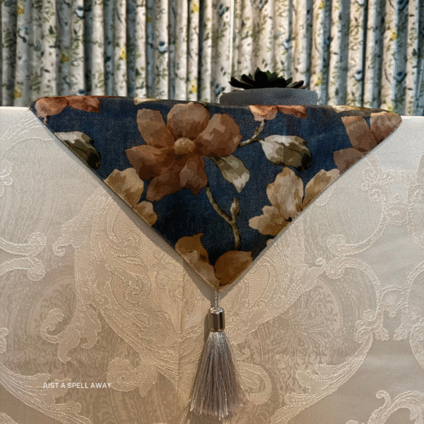 SATIN TABLE RUNNER- DENIM BLUE 5 Satin Bloom Denim Blue