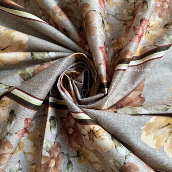 FLORAL MUSE TABLE COVER BEIGE BROWN Floral Muse Table Cover - Beige Brown