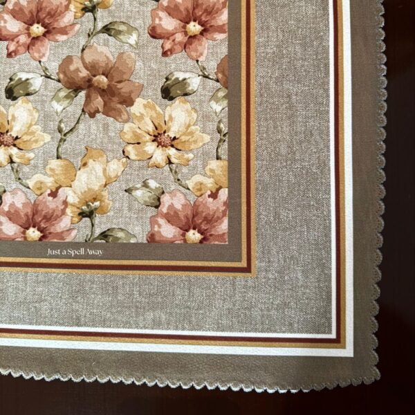 FLORAL MUSE TABLE COVER BEIGE BROWN 1 copy Floral Muse Table Cover - Beige Brown
