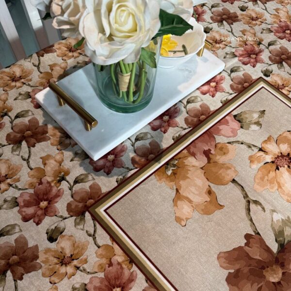 Floral Muse Table Cover - Light Brown