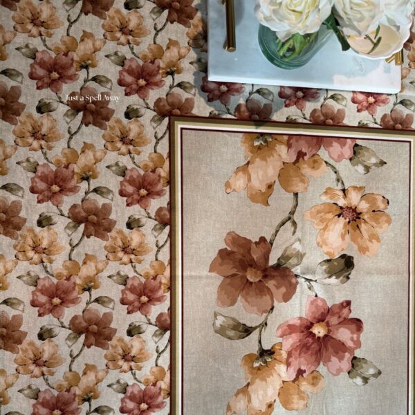Floral Muse Table Cover - Light Brown