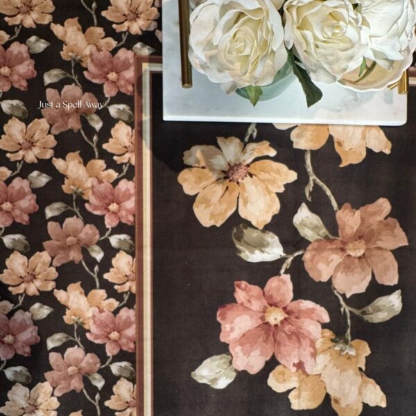 Floral Muse Table Cover BLACK 2 Floral Muse Table Cover - Black