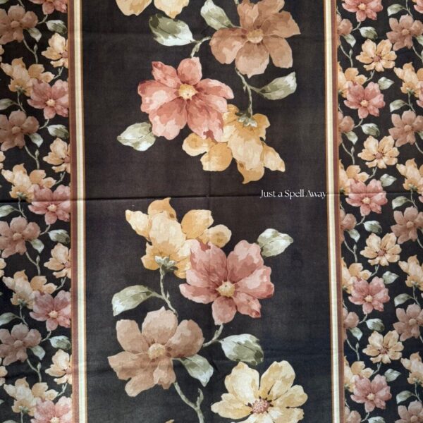 Floral Muse Table Cover BLACK 3 Floral Muse Table Cover - Black