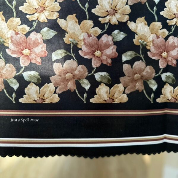 Floral Muse Table Cover BLACK 4 Floral Muse Table Cover - Black