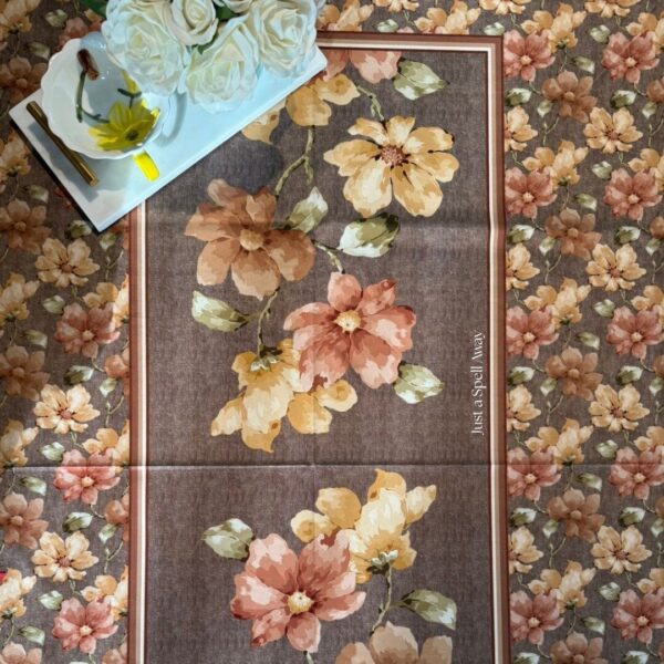 Floral Muse Table Cover BROWN 2 Floral Muse Table Cover - Brown