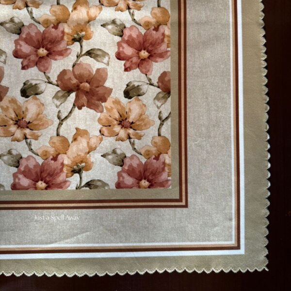 Floral Muse Table Cover - Light Brown
