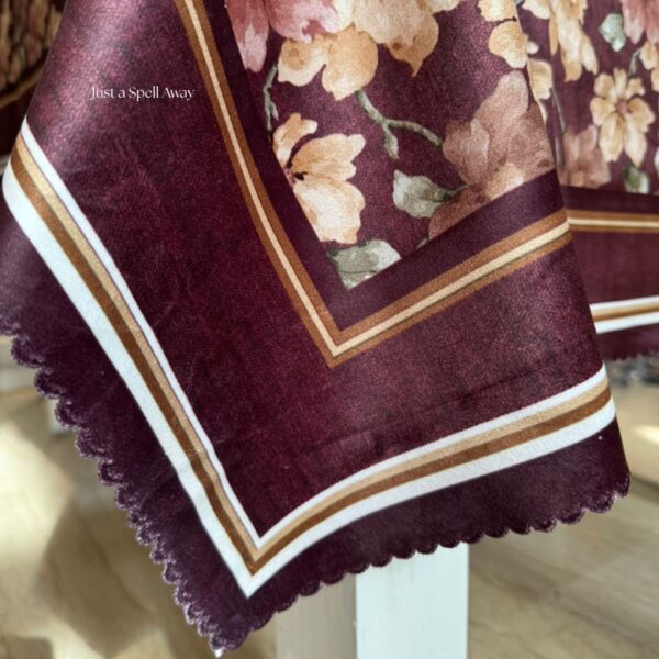 Floral Muse Table Cover MAROON 2 Floral Muse Table Cover - Maroon