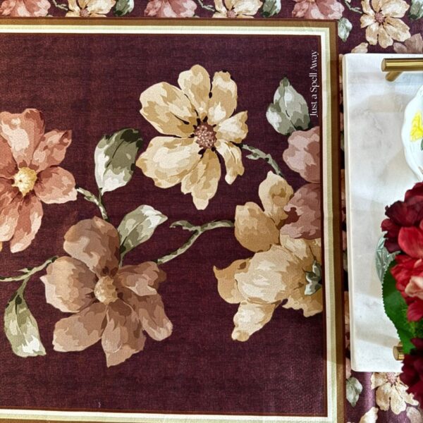 Floral Muse Table Cover MAROON 4 Floral Muse Table Cover - Maroon