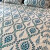 Phulwadi Queen Bedsheet- Blue