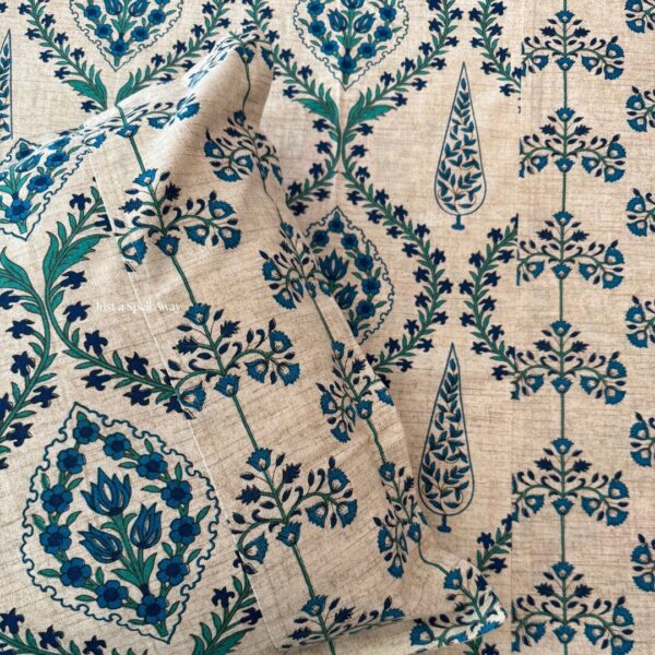 Phulwadi Queen Bedsheet- Blue