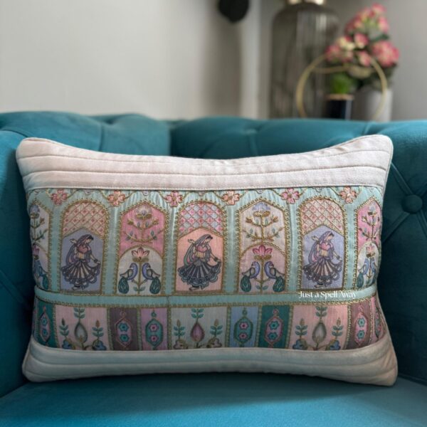 RAJA RANI CUSHION COVER IVORY WHITE (RECTANGLE) 2 Raja Rani Cushion Cover - Pearl White