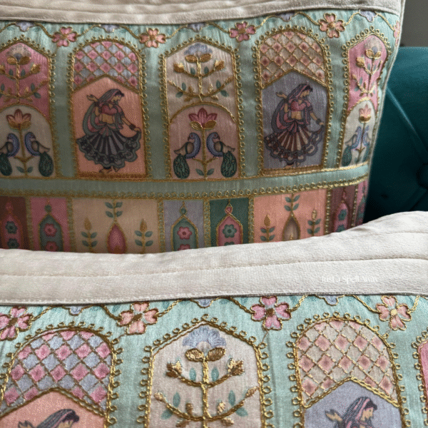 Raja Rani Cushion Cover - Mehendi Brown