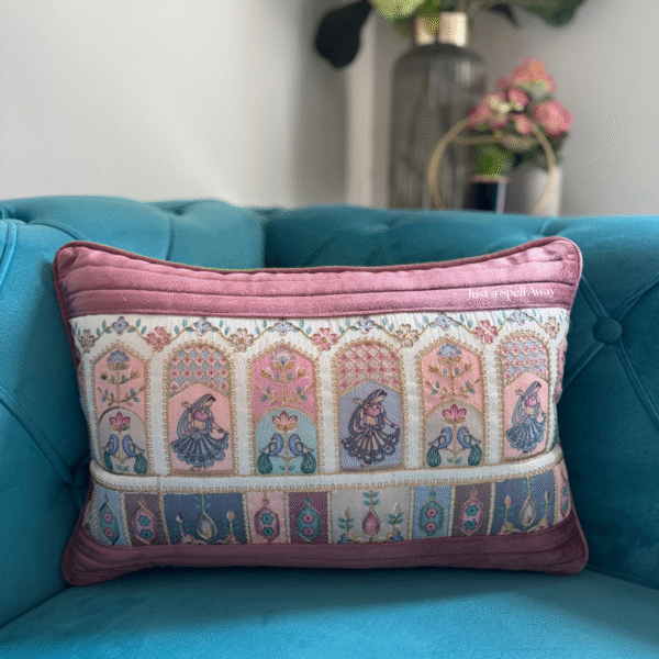 Raja Rani Cushion Cover Mauve 1 Raja Rani Cushion Cover- Mauve