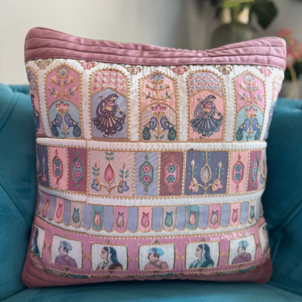 Raja Rani Cushion Cover-Mauve